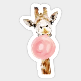 Pink Bubblegum Giraffe Sticker